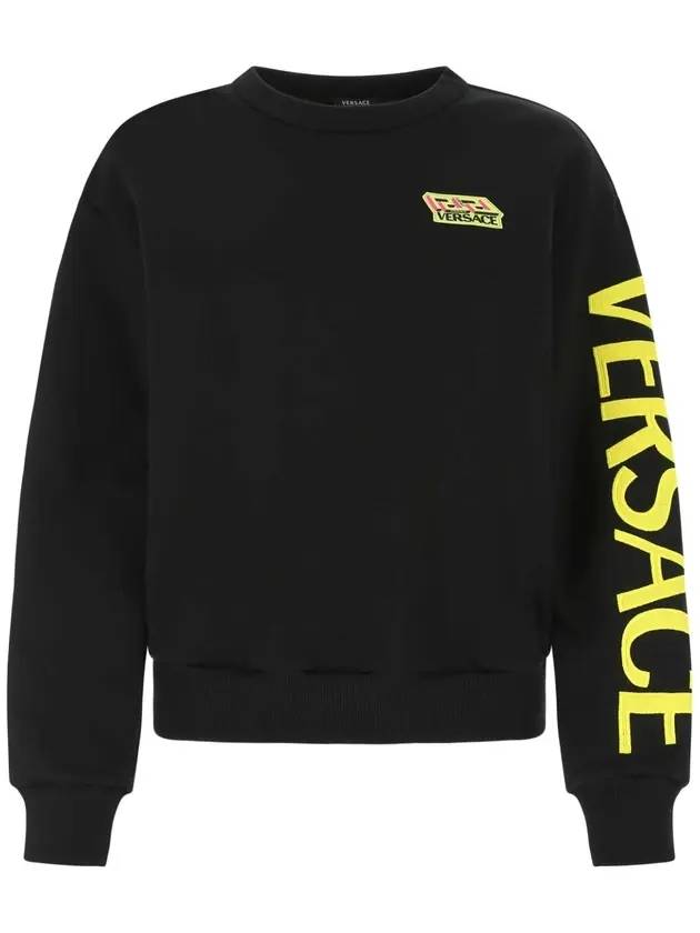 Neon Graphic Logo Sweatshirt Black - VERSACE - BALAAN 1