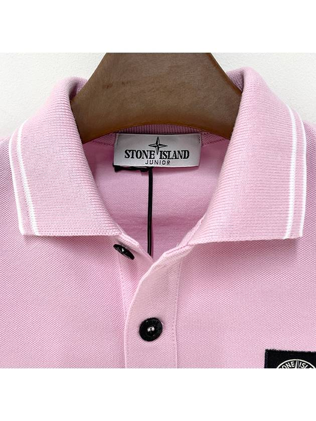 Kids Logo Patch Polo Short Sleeve T Shirt 6 8 Pink 801621348 V0080 - STONE ISLAND - BALAAN 4