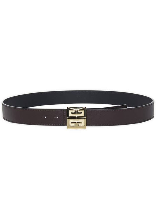 4G Logo Buckle Reversible Leather Belt Brown - GIVENCHY - BALAAN 1
