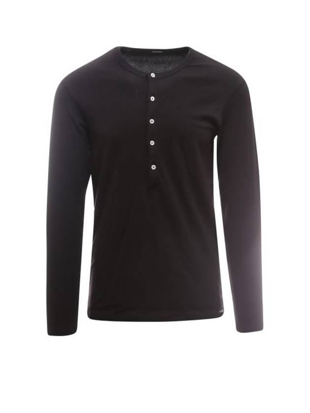 Henry Neck Long Sleeve T-Shirt Black - TOM FORD - BALAAN 2