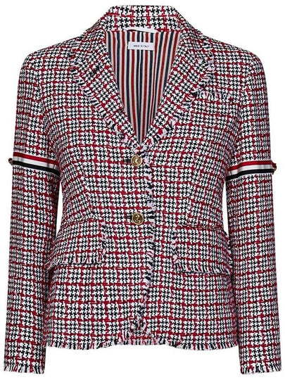 Check Pattern Tweed Jacket Red - THOM BROWNE - BALAAN 2