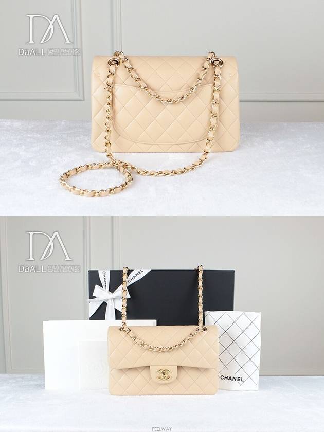 Daol Beomeo Branch Classic Small Lambskin Beige Built in Chip A01113 Unused - CHANEL - BALAAN 5