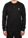 Logo Patch Long Sleeve T-Shirt Black - STONE ISLAND - BALAAN 2