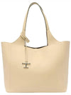 Logo Charm Medium Leather Shopper Tote Bag Beige - TOD'S - BALAAN 2