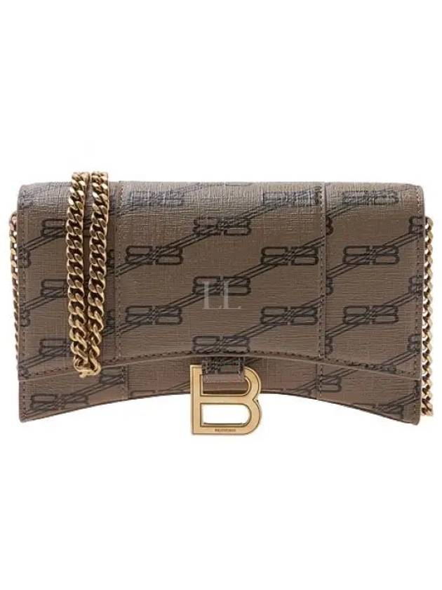 Hourglass BB Monogram Chain Long Wallet Brown - BALENCIAGA - BALAAN 2