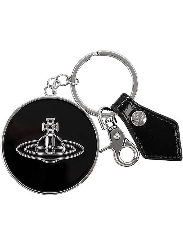 ORB Logo Patterned Leather Key Holder Black - VIVIENNE WESTWOOD - BALAAN 2