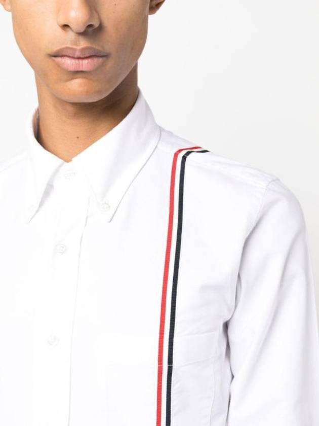 RWB Stripe Cotton Shirt White - THOM BROWNE - BALAAN 6