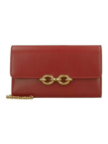 Le Maillon Chain Long Wallet Red - SAINT LAURENT - BALAAN 1