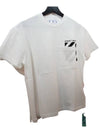 Diagonal Printing Pocket Short Sleeved T Shirt White - OFF WHITE - BALAAN 3