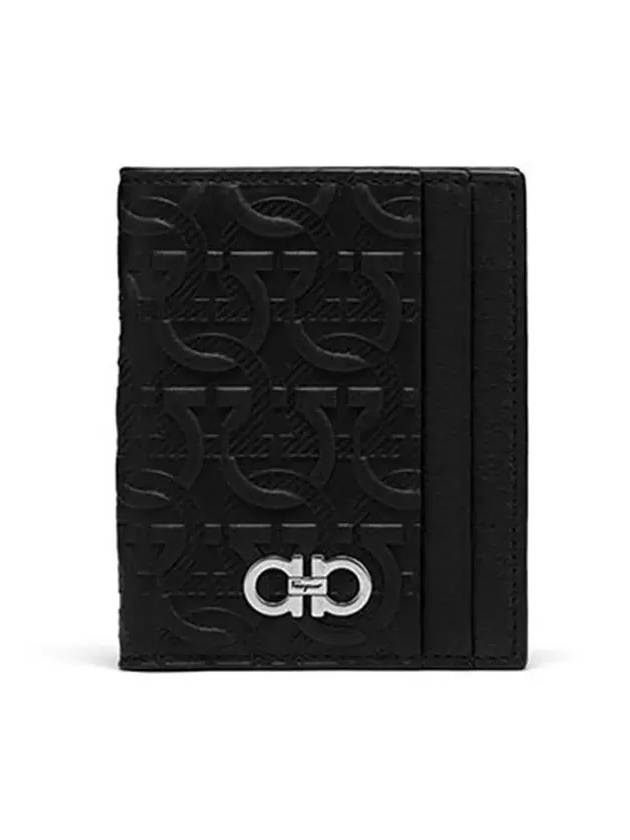 Embossed Logo Flap Gancini Card Wallet Black - SALVATORE FERRAGAMO - BALAAN 6