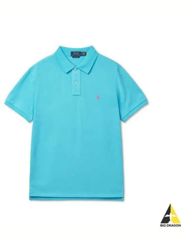 Custom Slim Fit Mesh Polo Shirt Turquoise Nova - POLO RALPH LAUREN - BALAAN 1