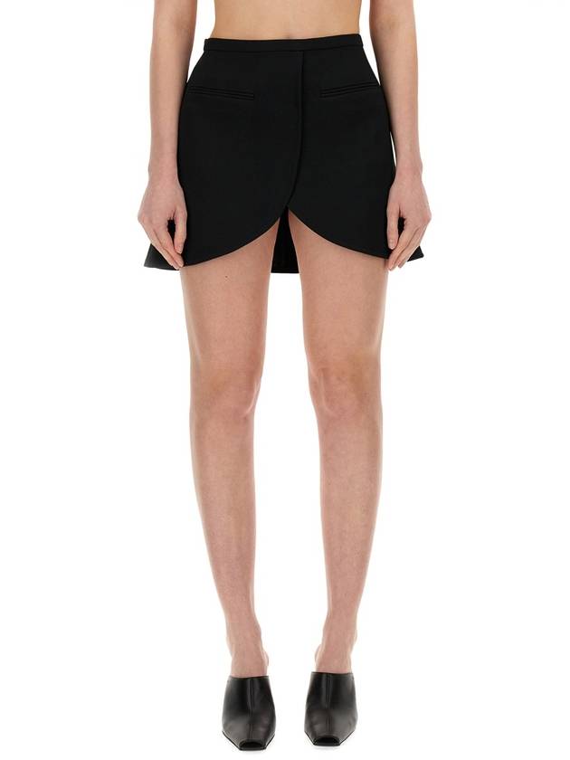 Ellipse Twill Mini A-line Skirt Black - COURREGES - BALAAN 2