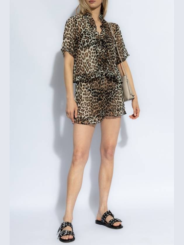 leopard print shorts - GANNI - BALAAN 3