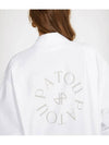 Embroidery Logo Mini Shirt Cotton Short Dress White - PATOU - BALAAN 4