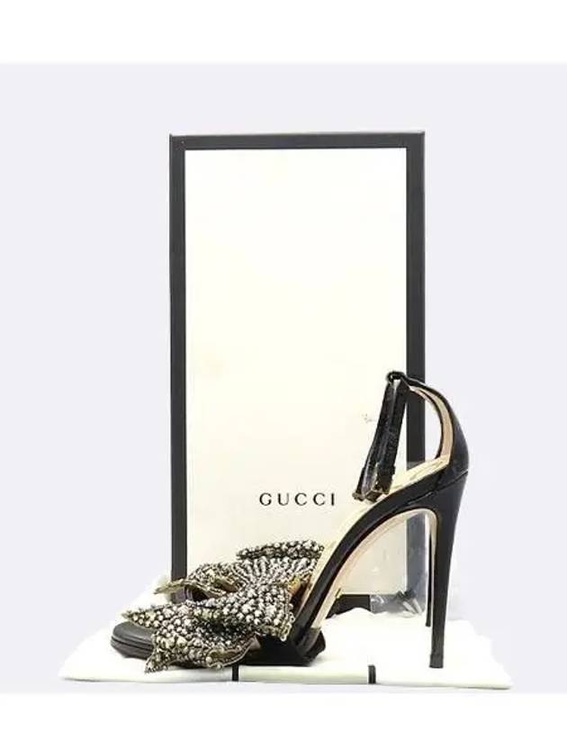 480458 black color patent crystal bow high heels size 35 220MM - GUCCI - BALAAN 1