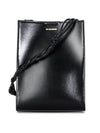 Gold Logo Small Tangle Leather Shoulder Bag Black - JIL SANDER - BALAAN 1