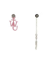 Anchor Asymmetrical Metal Earrings Pink Silver - JW ANDERSON - BALAAN 3