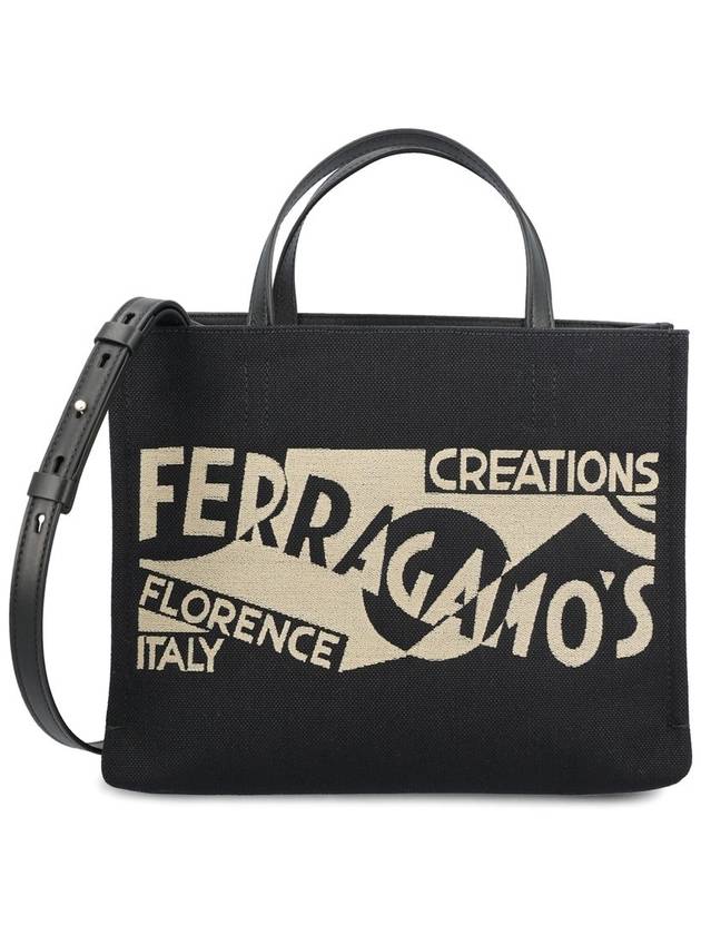 Logo Print Tote Bag Black - SALVATORE FERRAGAMO - BALAAN 2