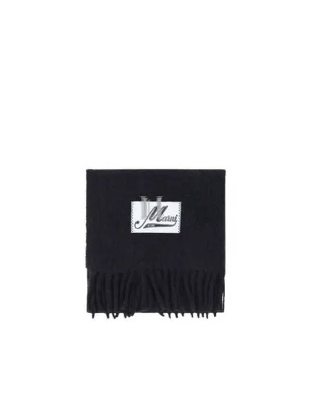 Logo Patch Knit Alpaca Muffler Black - MARNI - BALAAN 2