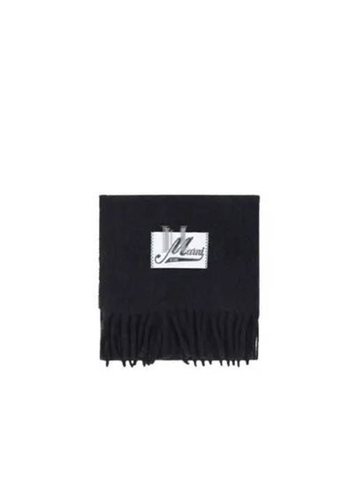 Logo Patch Knit Alpaca Muffler Black - MARNI - BALAAN 2