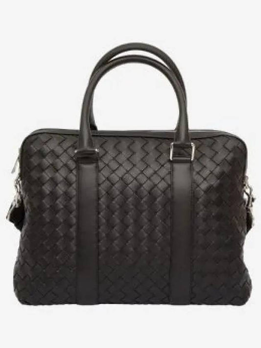 Intrecciato Leather Brief Case Black - BOTTEGA VENETA - BALAAN 2