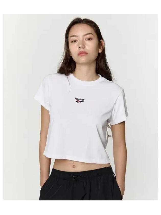 Essentials Semi Crop T Shirt Women White - REEBOK - BALAAN 1