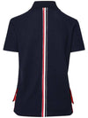 Classic Pique Center Back Stripe Relaxed Fit Short Sleeve Polo Shirt Navy - THOM BROWNE - BALAAN 2