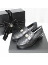 Lambskin Metal Heart Loafers Black - CHANEL - BALAAN.