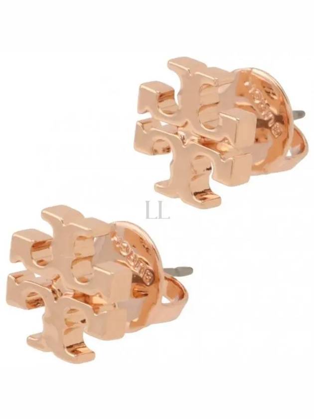 Logo Stud Earrings Rose Gold - TORY BURCH - BALAAN 2