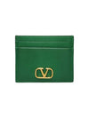 2W0P0V32SNP green color V logo card wallet - VALENTINO - BALAAN 1