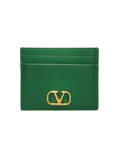 2W0P0V32SNP green color V logo card wallet - VALENTINO - BALAAN 1