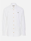 Men's Embroidered ORB Long Sleeve Shirt White - VIVIENNE WESTWOOD - BALAAN 6