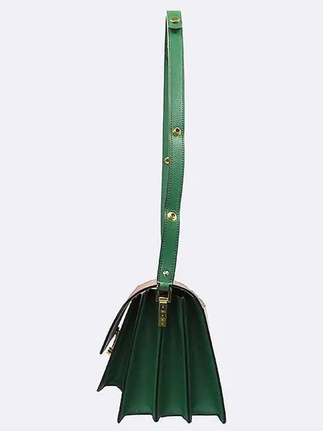 Green color two tone TRUNK medium M size gold logo shoulder bag - MARNI - BALAAN 2