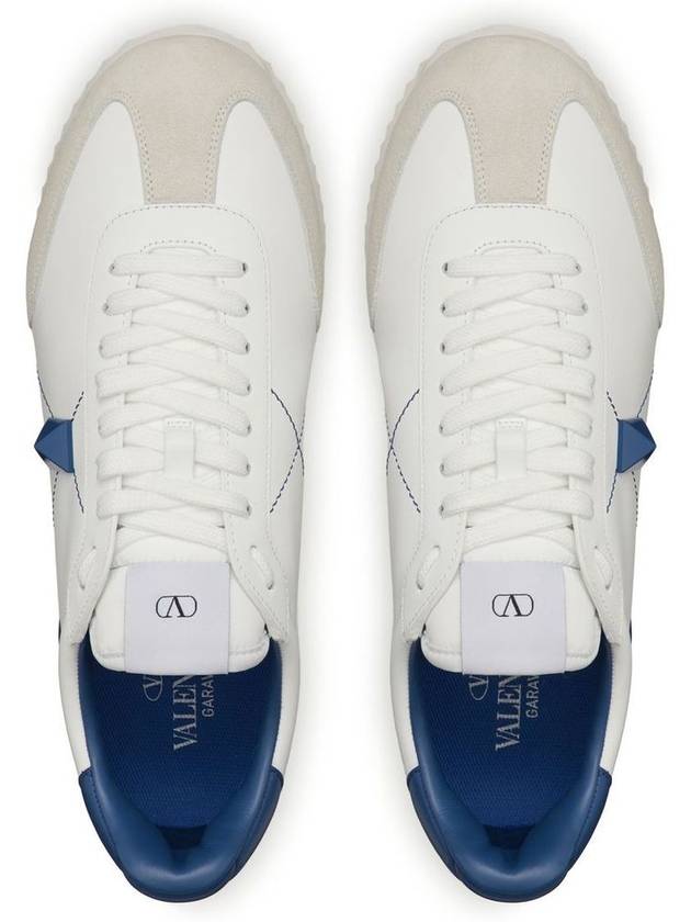 Studs Around Leather Low Top Sneakers White - VALENTINO - BALAAN 5