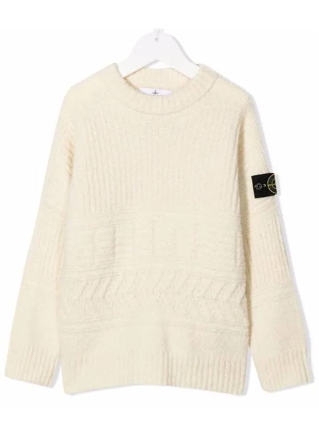 Kids Wappen Knit Light Beige 7516505D2 V0099 - STONE ISLAND - BALAAN 1