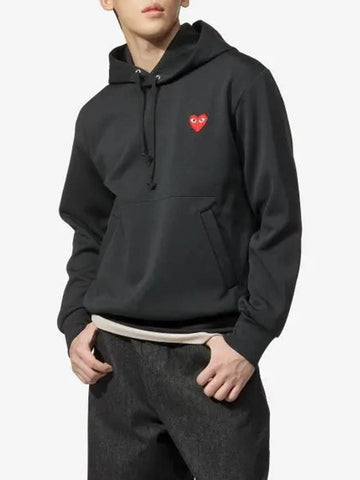 COMME DES GARCONS PLAY Red Heart Waffen Hood Black P1T1741 - COMME DES GARCONS PLAY - BALAAN 1