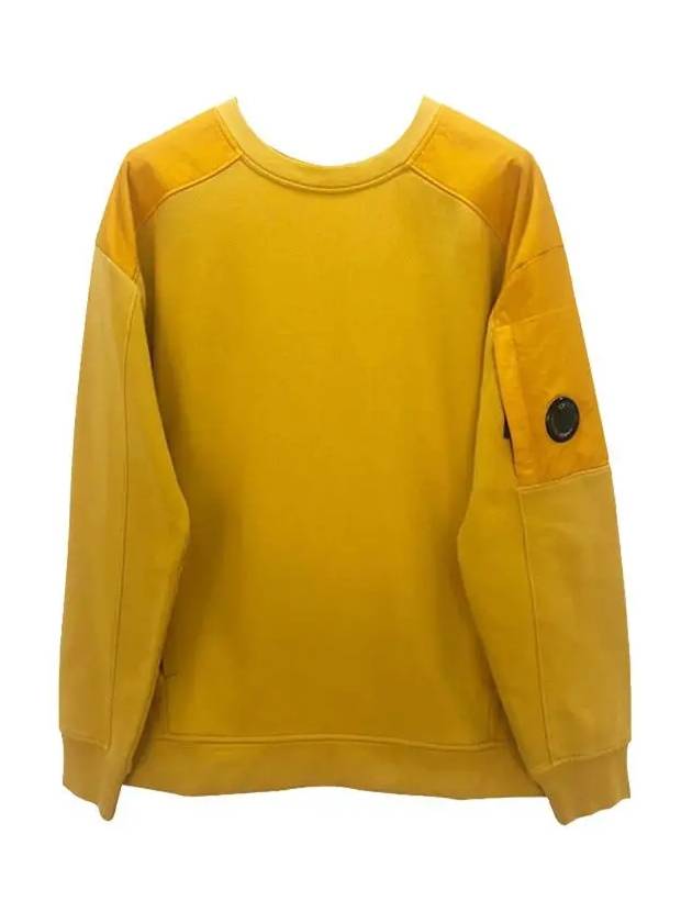 Lens Epaulette Nylon Mix Sweatshirt Yellow - CP COMPANY - BALAAN 3