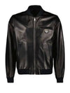 Reversible Nappa Leather Nylon Bomber Jacket Black - PRADA - BALAAN 2