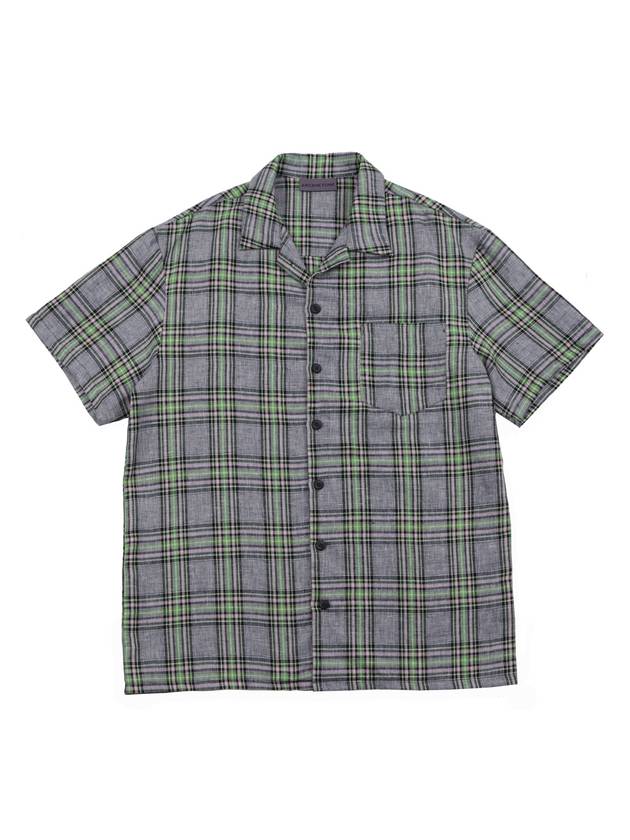 linen check half shirt - ARCANE FUNK - BALAAN 2