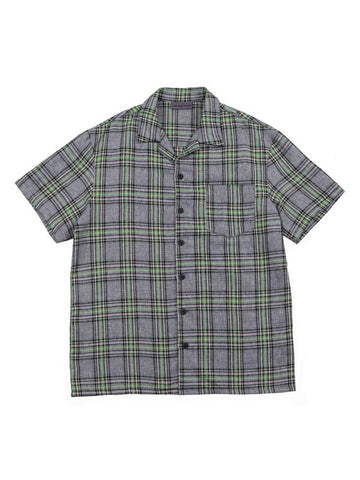 linen check half shirt - ARCANE FUNK - BALAAN 1