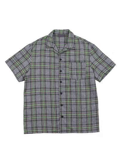 linen check half shirt - ARCANE FUNK - BALAAN 2