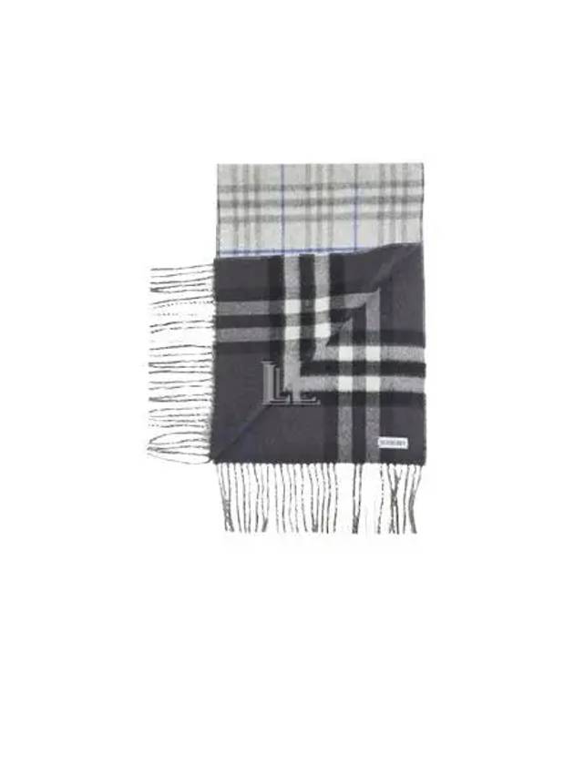 Check Reversible Cashmere Scarf Grey Black - BURBERRY - BALAAN 2