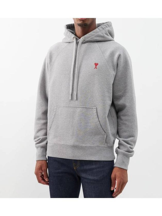 Heart Logo Cotton Hoodie Grey - AMI - BALAAN 2