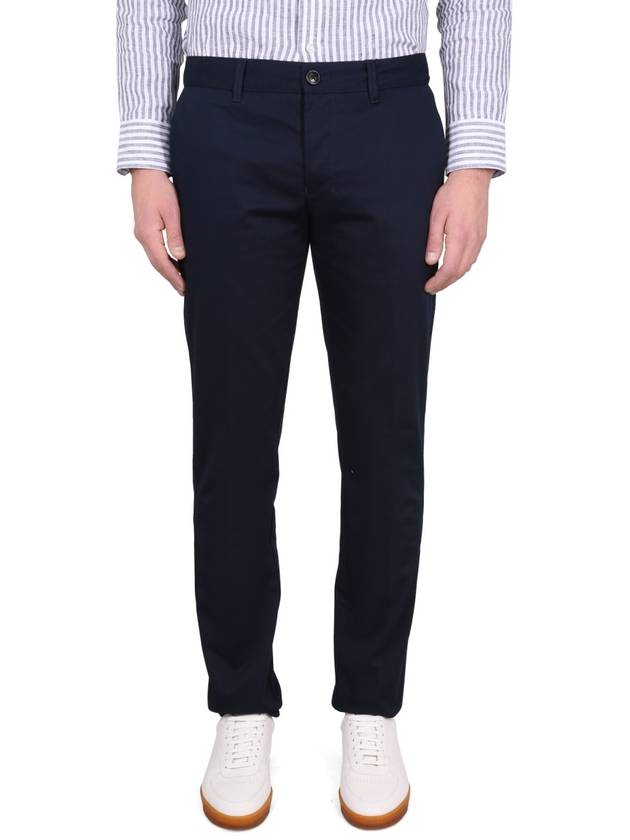 Mid-Rise Cotton Straight Pants Navy - AMI - BALAAN 2