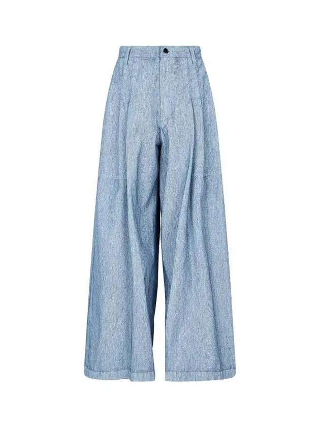 Yohji Yamamoto Y s Wide Pleated Denim Pants Light Indigo - YOHJI YAMAMOTO - BALAAN 1