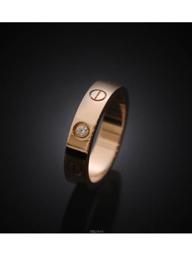 Daejeon Used Luxury Goods Love Band Mini Ring 18K Rose Gold Diamond 1P No 48 3 5mm - CARTIER - BALAAN 1