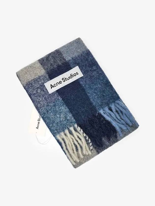 Check Mohair Muffler Grey Blue - ACNE STUDIOS - BALAAN 2