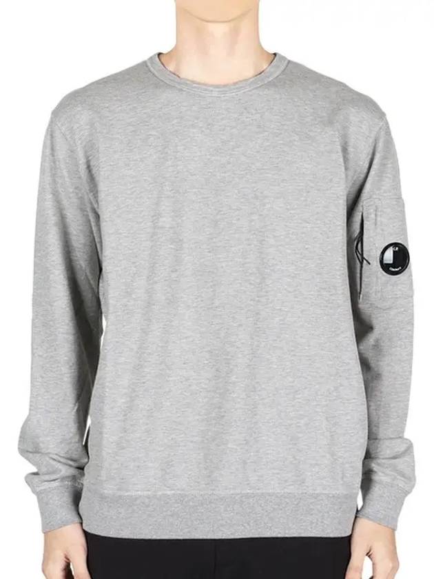 Light Fleece Crew Neck Sweatshirt Grey - CP COMPANY - BALAAN 3