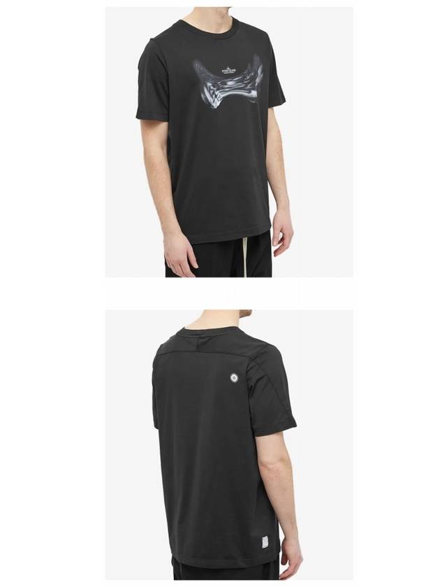 Shadow Project Neo Flora Short Sleeve T-Shirt Black - STONE ISLAND - BALAAN 6