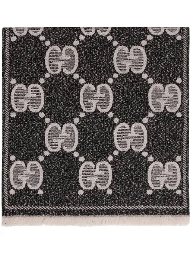 GG two-tone wool jacquard scarf black - GUCCI - BALAAN.